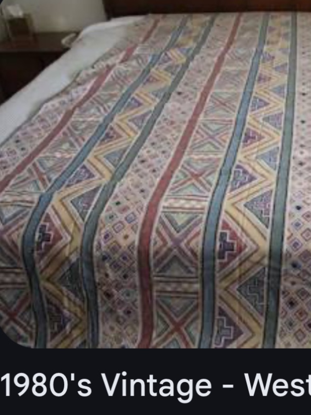 Vintage Westpoint Steven's Bedding King Fitted Sheet DESERT STRIPE